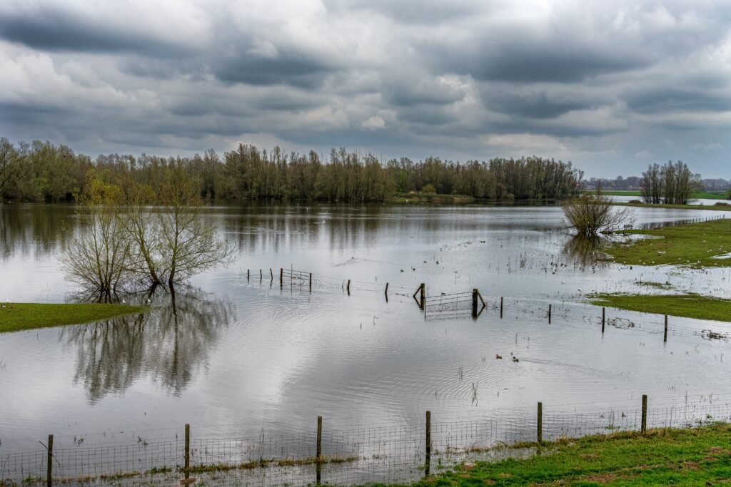 campi in seguito all'esondazione di un fiume